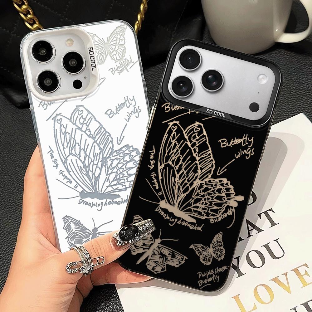 Phone Cover Case for iPhone 17 Pro Max 16 15 14 Plus Air 17e 12 Pro 13 11 Creative Butterfly
