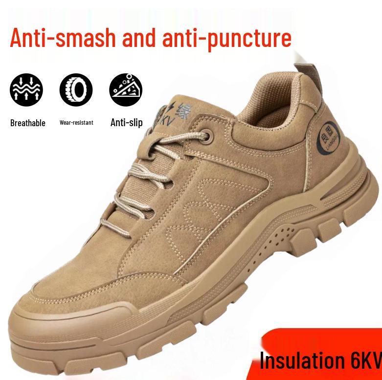 Insulated Waterproof Electrician Safety Shoes - Anti-Smash, Puncture-Resistant, Wear-Resistant Rubber Sole, Dustproof Work Boots