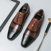 Fashion New Men Pointed Mixed Patchwork Casual Dress Homecoming Brogues Shoes Designers Male Formal Oxfords Wedding Footwear