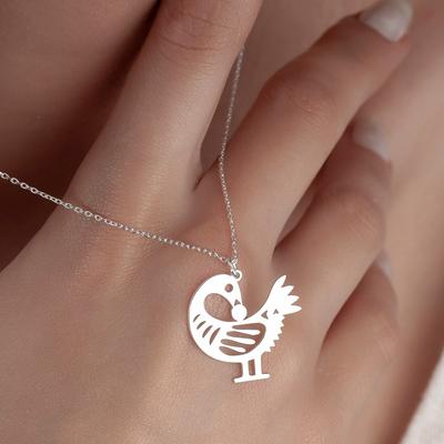 African Sankofa Bird Pendant Necklace For Women Stainless Steel Adinkra Symbol Jewelry Accessories