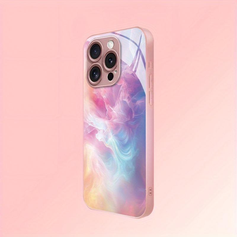 Colorful Gradient Texture Pattern Metal Tempered Glass Phone Case For iPhone 17 16 15 Pro Max 14 Plus 13 12 11 16E 17Air Cover