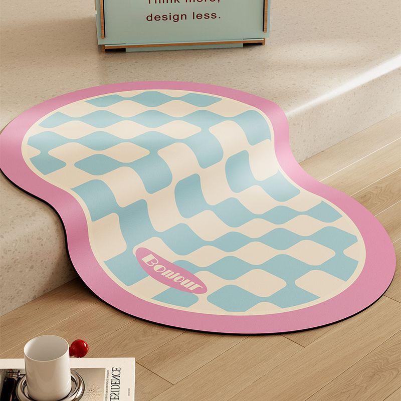 Simple And Small Fresh Diatom Mud Floor Mat Household Bathroom Non-Slip, Wear-Resistant And Dirt-Resistant Floor Mat Toilet Door Floor Mat