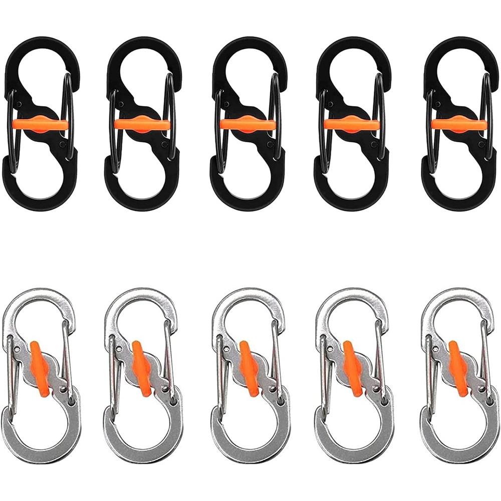 10-Piece Outdoor Camping Hook Set Mini S-Shaped Hooks Backpack S-Hooks Anti-Theft & Anti-Slip Suitable For Keys, Charms, Backpacks & Outdoor Gear