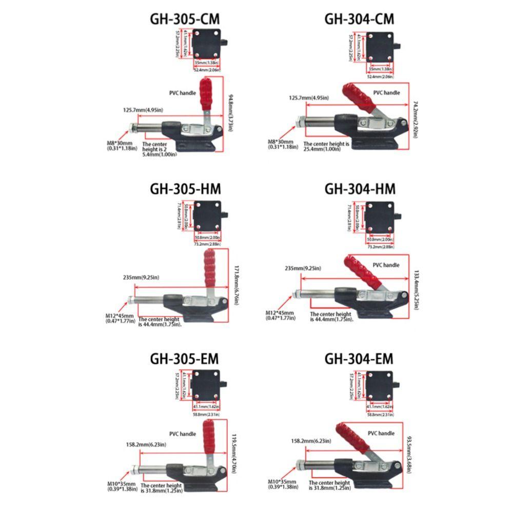 Push Pull Type Toggle Clamp Horizontal Type 304 Stainless Steel Quick Release Clamp 305 Stainless Steel Rapid Fixture