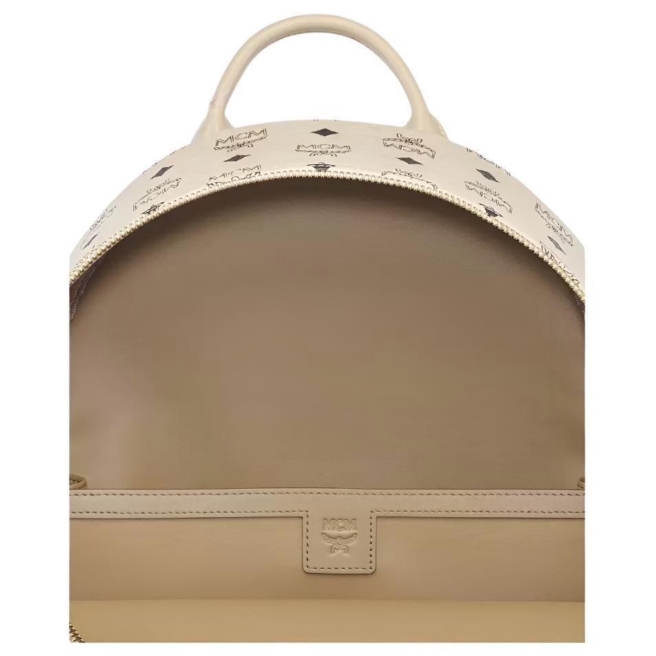 MCM Moderner Unisex-Stil Rucksack aus Kunstleder Mittelgroßer Unisex-Rucksack Beige MMKEAVE12IG-1