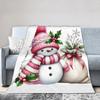Christmas Snowman Flannel Blanket Winter  Soft Warm Throw Blanket for Children Couch Chair Novelty Bedspread Sofa Bed Cover