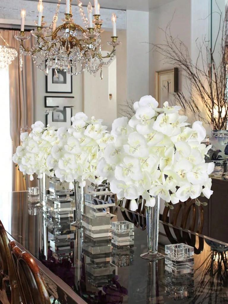 1/3PCS Artificial Butterfly Orchid Flowers Silk Faux Plants for Wedding Bouquet DIY Wreath Materials Home Garden Vase Decor