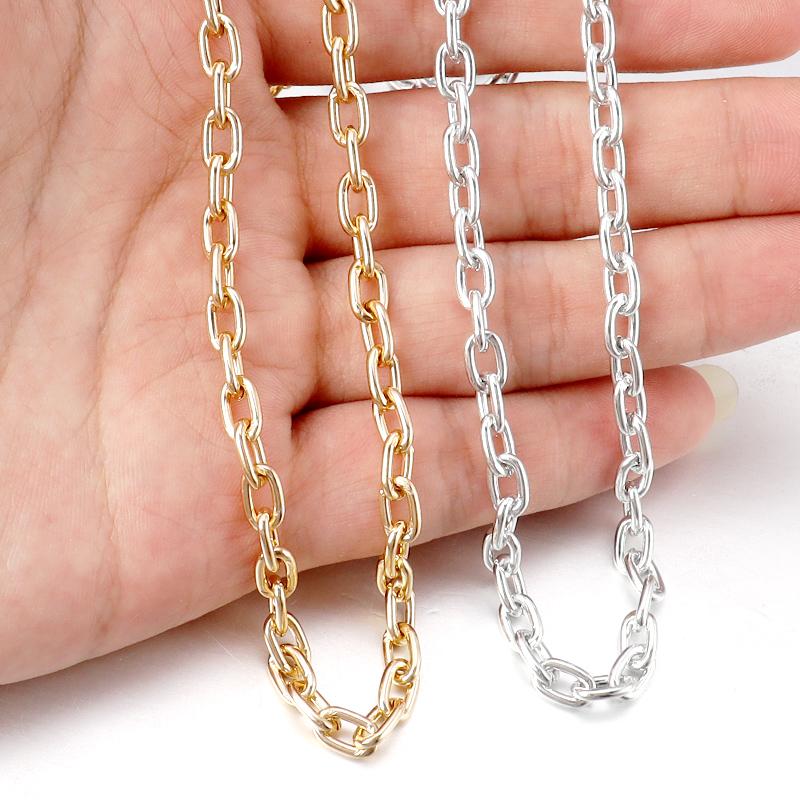 5 Yards/Roll Metal Aluminum Chain O-Shaped Chains for Jewelry Findings Bracelet Necklace Clothing Accessories Supplies
