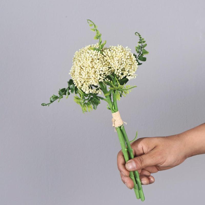 

5pcs Simulation Lover Fruits Plastic Green Plant Fake Flowers DIY Wedding Bride Pink Oat Fruit Bouquet Artificial Flower белый