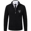 Herren-Cardigan mit durchgehendem Reißverschluss, schmaler Passform, Zopfstrickpullover mit Reißverschluss und Taschen