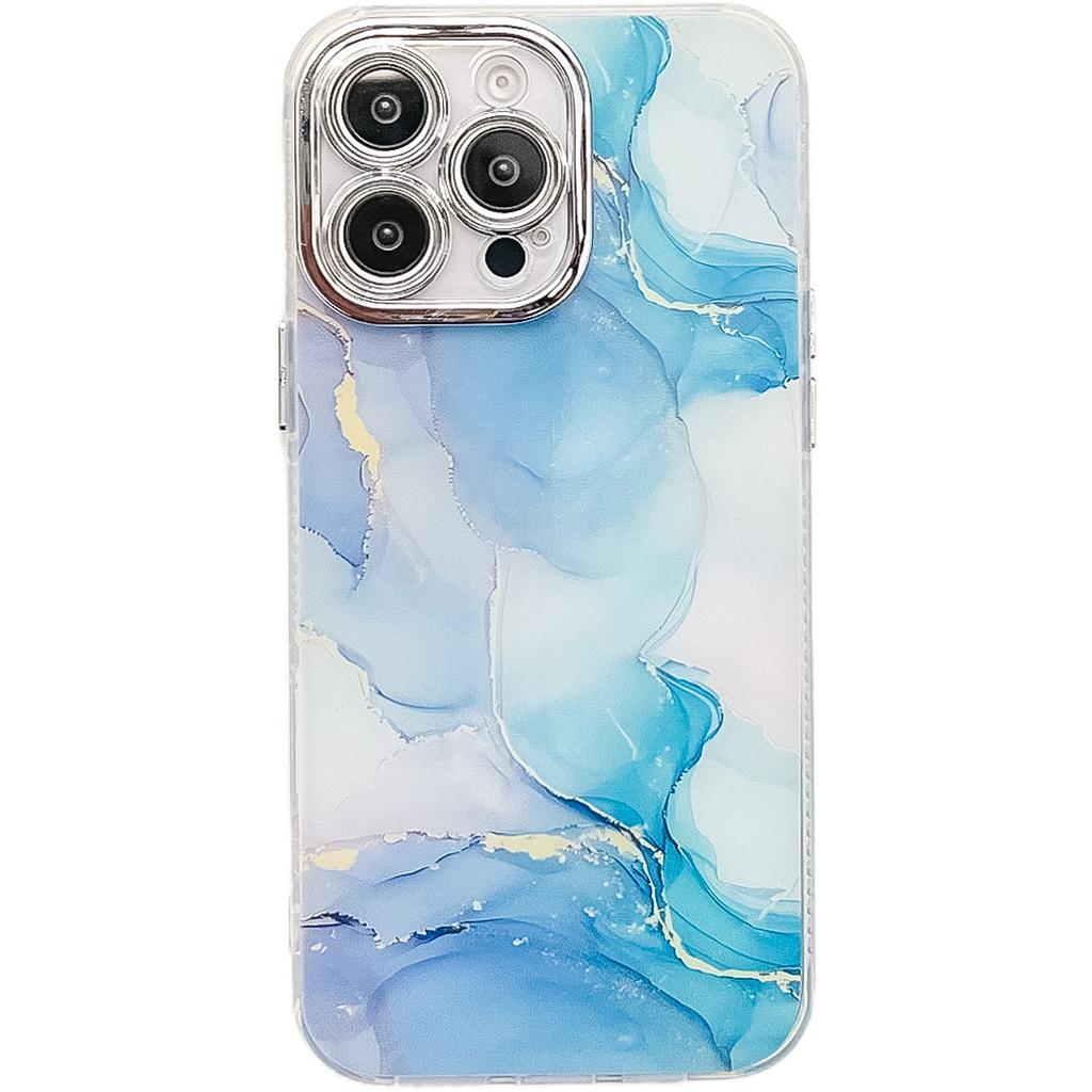 Electroplated Fine Perforated Marble Pattern Is Suitable for IPhone16promax Phone Cases and Apple 15 Protective Cases