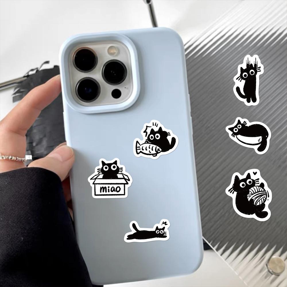 500pcs cartoon black cat roll roll stickers laptop scrapbook diary decoration guitar helmet water cup DIY stickers