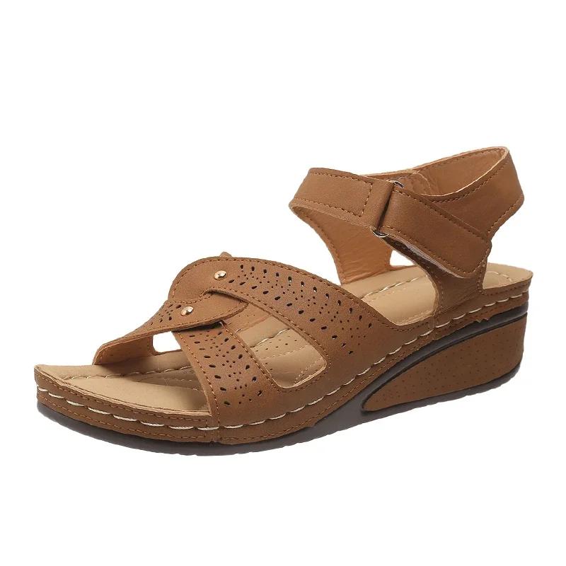 Fashion Plus Size Fashion Wedge Sandals Women Summer 2025 Casual Platform Walking Sandalias Mujer Comfortable Non Slip Beach Shoes Woman