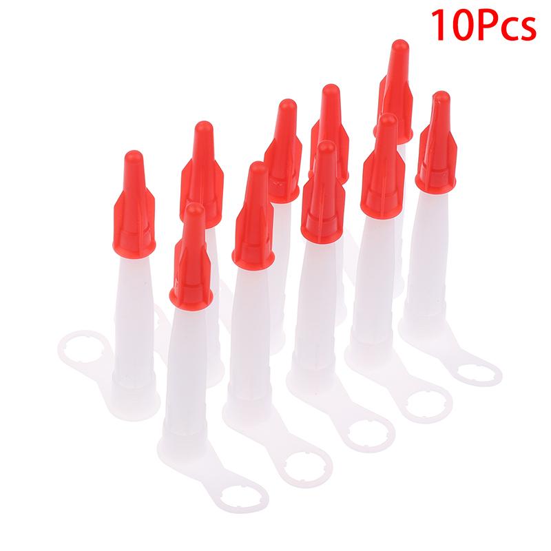 10Pcs Spare Silicone Nozzle Sealant Tool Kit Re-Sealable Mastic Cartridge Spare Nozzles Screw Cover For Caulking Pipes