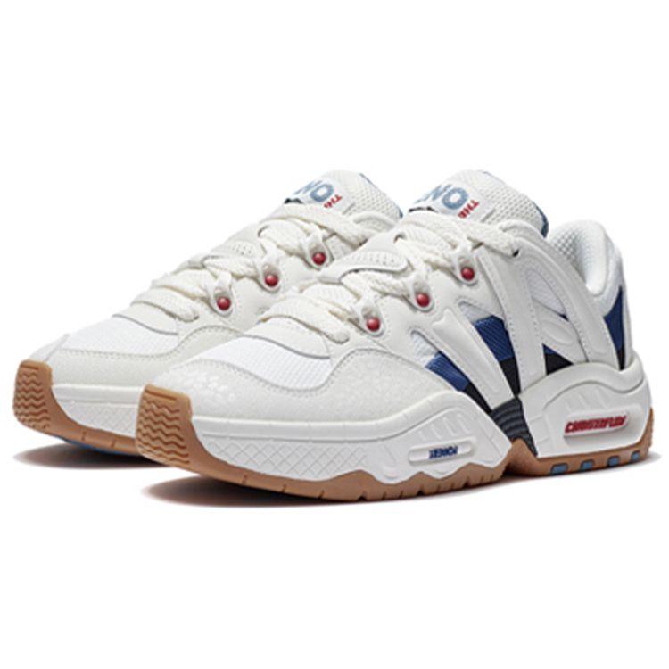 Li Ning CF Yu 2.0 Thick Sole Height Increasing Cushioning Rebound Versatile Bread Shoes Low Top Casual Shoes Women Sneakers Cloud-White AGCS070-4