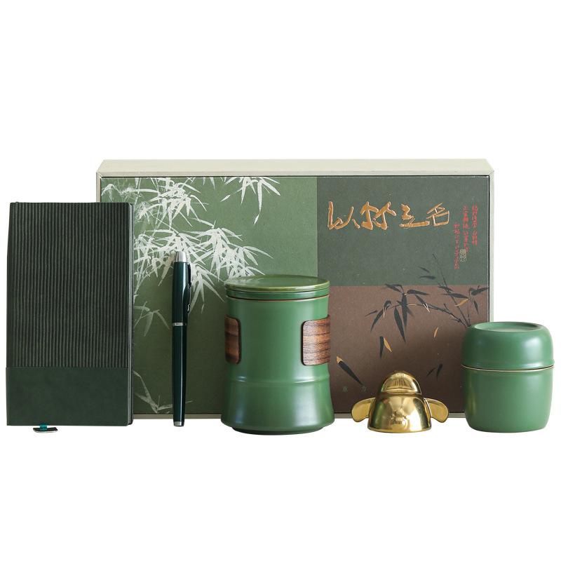 Simple classical new Chinese bamboo tea cup set enterprises give customers business cultural and creative souvenirs and souvenirs