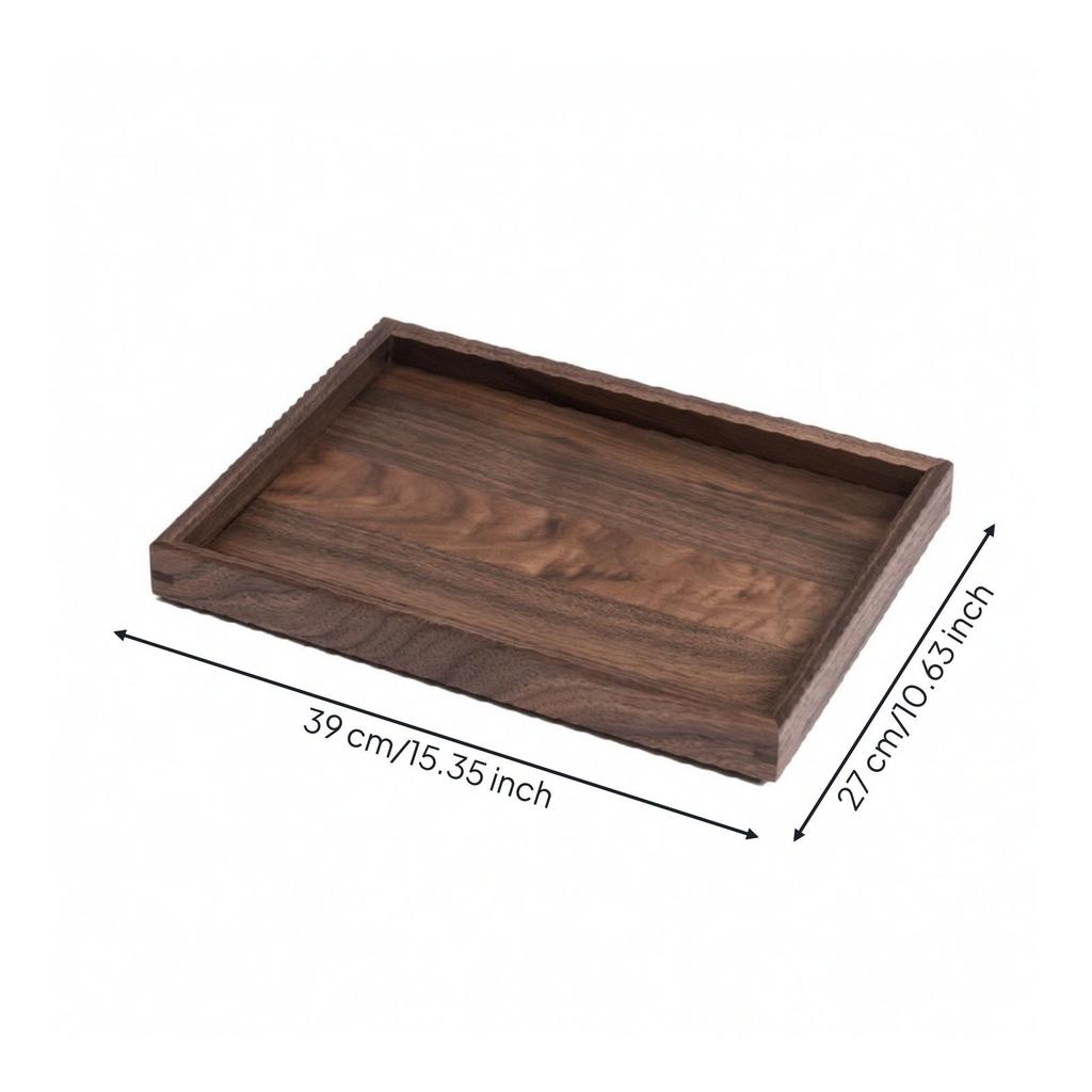 Tray Versatile Black Walnut Wood Serving Sleek for Entertaining
