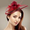 Totority Cocktail-Teeparty Fascinator Hut für Damen Vintage Mini-Zylinderhut Bordeauxfarbenes Netz-Kopfstück Elegantes Accessoire für Hochzeiten und Besondere