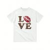 Y2 Wounisex's Leopard Lip Print Love Letter Pattern Print Summer Spring T-Shirt Fun Retro T-Shirt Wounisex's Soft