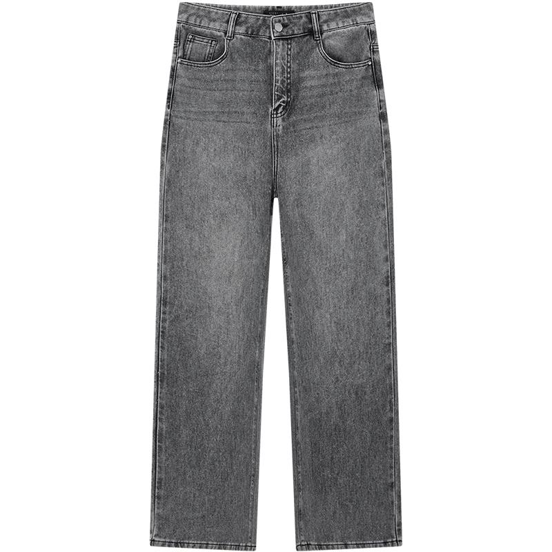 EICHITOO Women s Snowflake Effect Wide-Leg Jeans L