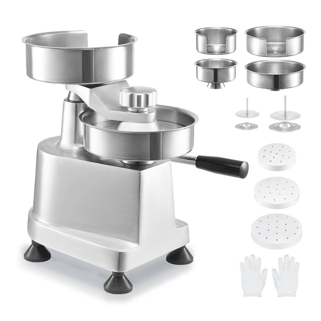 Commercial Burger Patty Maker, Hamburger Beef Patty Maker with 3 Convertible Mold(4/5/6-inch), Heavy Duty Stainless Steel Burger Press Machine, Meat