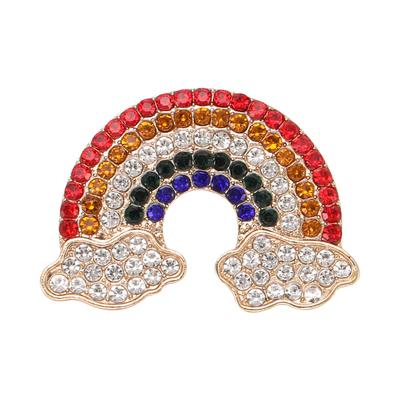 Creative Exquisite Alloy Diamond-Encrusted Rainbow Brooch, High-End Temperament Clothing Accessories Brooch
