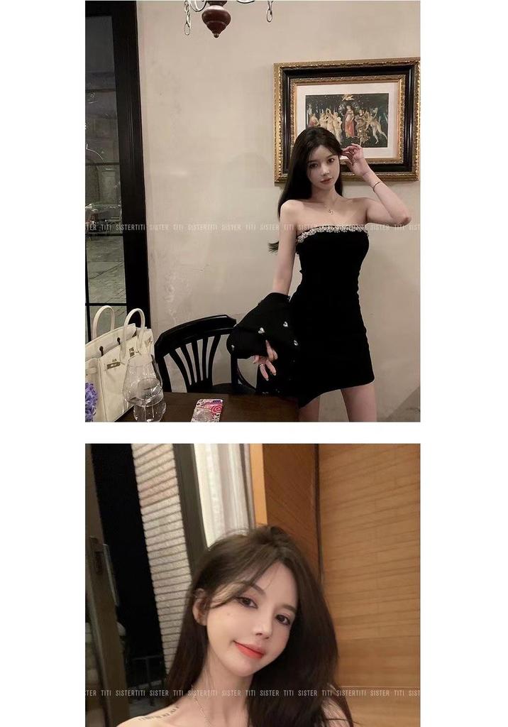 Big Sister Top-Tier Sequined Strapless Little Black Dress