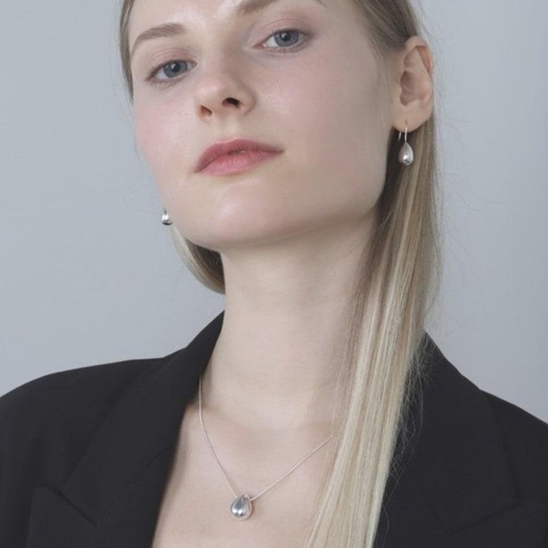 Ozel Silver925 Glossy Teardrop Fish Hook Earrings ES179E