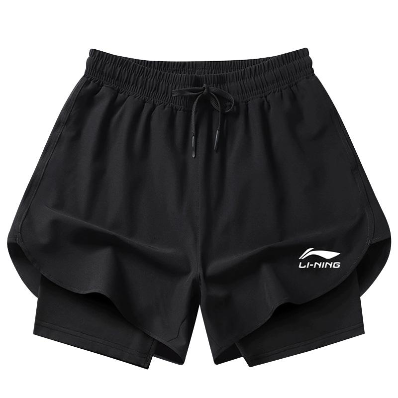 

Li-Ning Double Layer Anti-Embarrassment Breathable Comfortable Beach Shorts Men Shorts Black LKJL976-1 M