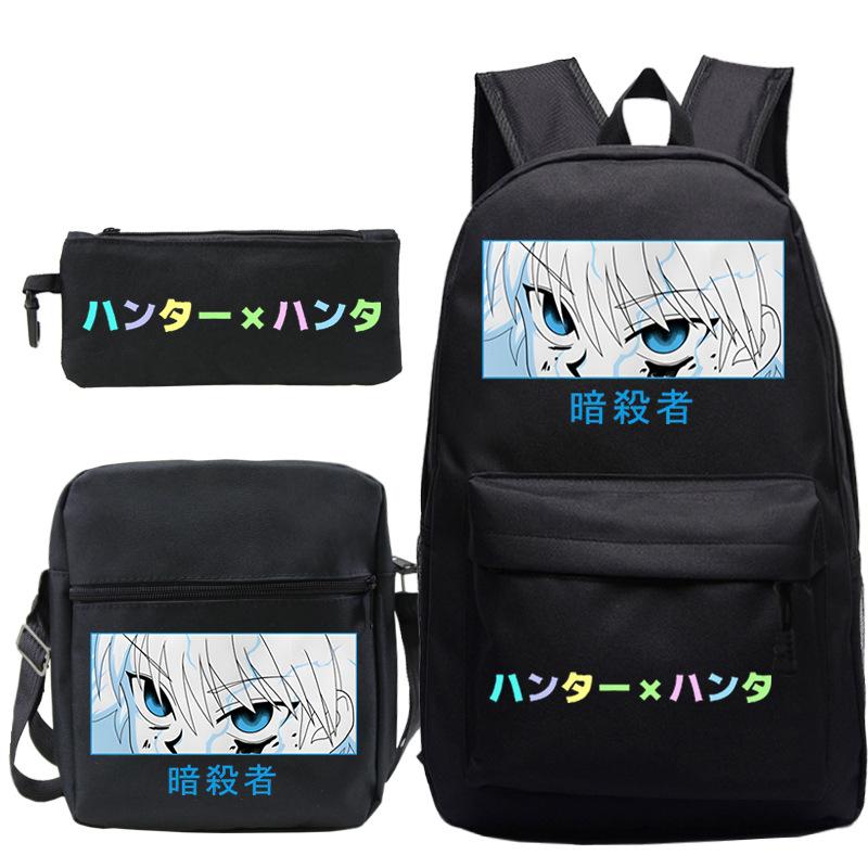 

Riman full-time hunter printing schoolbag shoulder bag pencil bag student stationery three-piece set Three-piece set