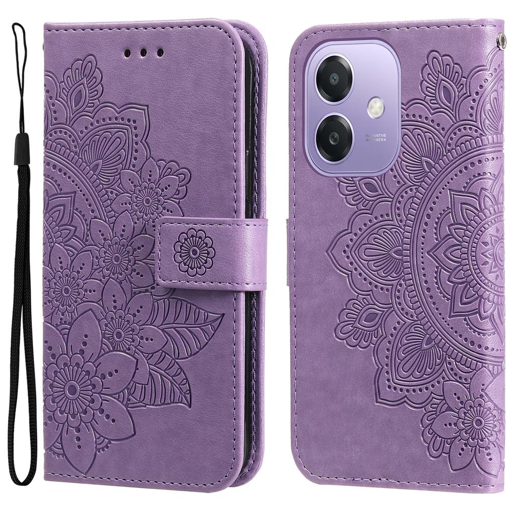 For Oppo A5x 5G/A3x 4G/A3x 5G (India) Case Floral Pattern PU Leather Wallet Stand Phone Cover