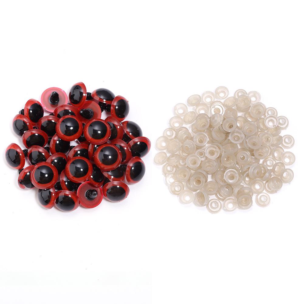 Handgefertigte zweifarbige Cartoon-Puppenaugen – Rote Kristallpupillen-Accessoire