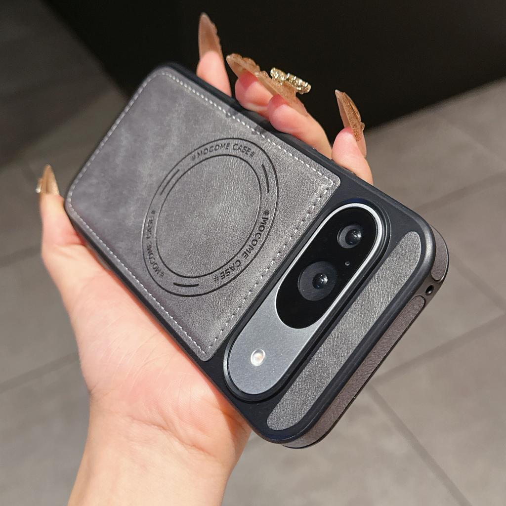 Vintage PU Leather Matte Shockproof Case for Magsafe for Google Pixel 8 9 9A 10 Pro XL Magnetic Bumper Armor Soft Business Cover