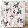 Delightful Floral Print Shower Curtain for Bathroom Decor Pink Red Green White Waterproof 180X180cm