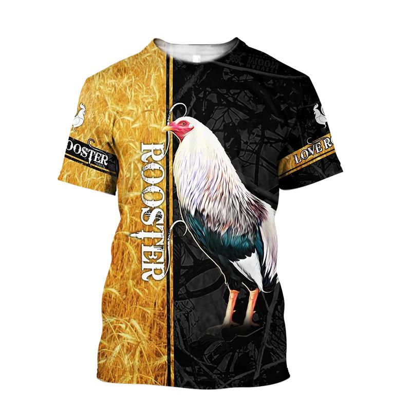 New 3D Printed Rooster Men's Shirt 3D T-shirt Summer Pattern Clothing Street Fashion Top Top Top Top Top