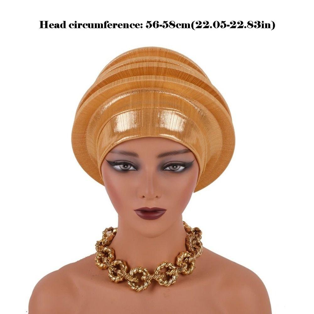 Traditional Spiral Beret Solid Color Nigeria Headpiece  Wedding Party African Lady Use
