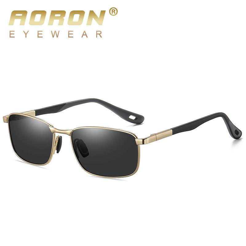 AORON Metal Frame Polarized Sunglasses for Men Women Fashion Outdoor Driver Driving Glasses UV400 Anti Glare Eyeglasses