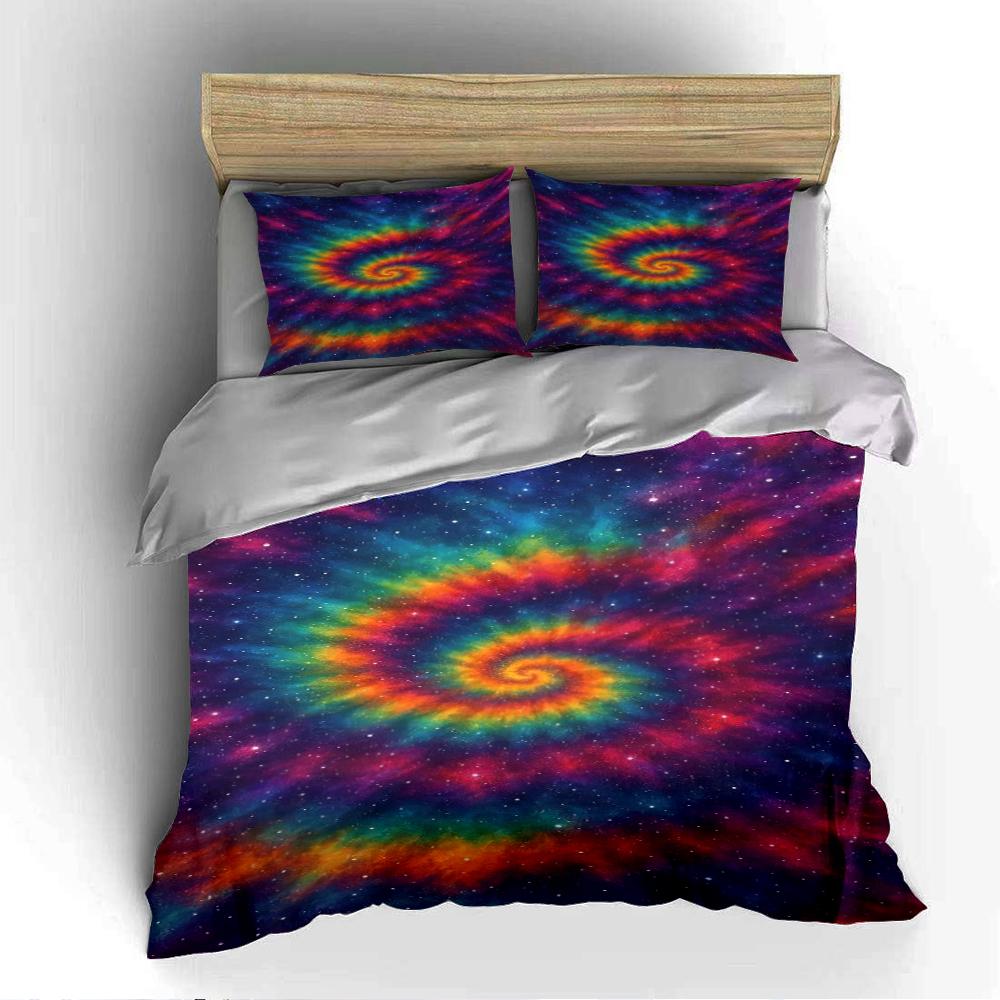 Colorful Galaxy Spiral Bedding Bedding set (1 duvet cover, 2 pillowcases, duvet not included)