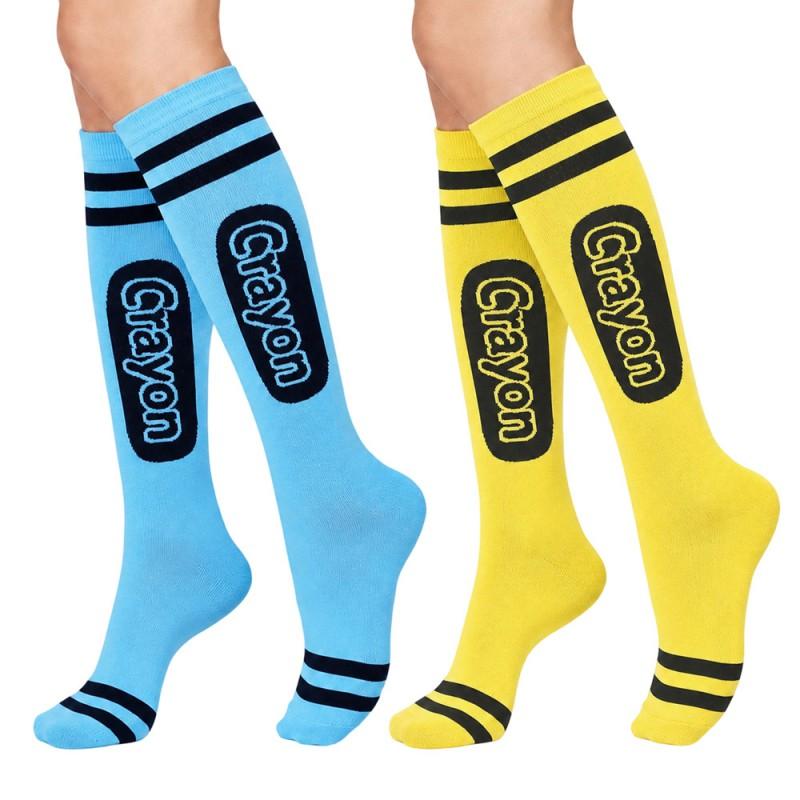 Crayon Striped Knee-High Socks Halloween Costume Party Womens Casual