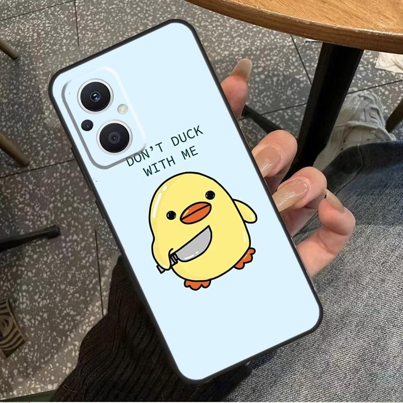 Cartoon Duck Knife For OPPO Reno 11F 12F 13F 14F 8T 10 11 12 13 14 Pro 8 7 Lite OPPO Find X8 X6 X5 X9 Pro Case