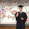 Graduation Celebration Banner Graduation Cap Design Commencement Display 2026 Class Banner Polka Dot Balloons For University
