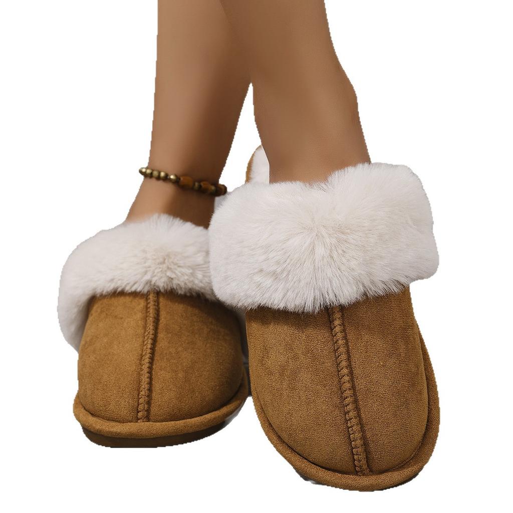 Autumn and Winter Wool Slippers Are Warm and Comfortable At Home, and Cotton Slippers Are Couple's Fleece Soft Soles and Warm Cotton Slippers