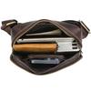 Men'S Genuine Leather Shoulder Bag Crazy Horse Leather Messenger Bag First Layer Cowhide Flip Shoulder Bag Casual Bag