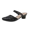 Yuzhihao Women's Summer Wedge Slippers - Hollow-Out Thick Heel Sandals with Single Strap.