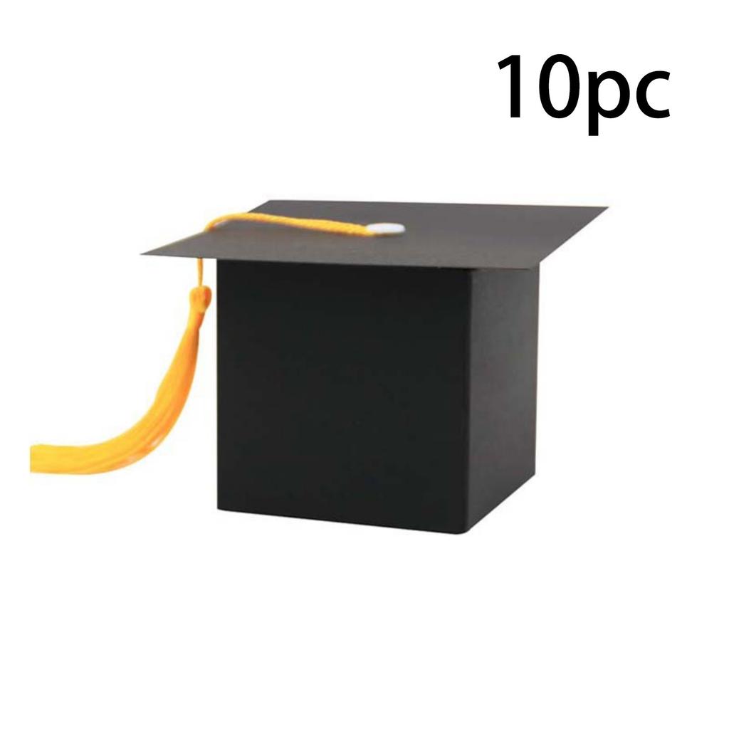 10pcs Graduation Candy Box, Graduation Cap Gift Box With Tassels, DIY Graduation Decoration Box Small Snack Chocolate Box
