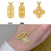 Gold Vajra Pendant Necklace with Diamond Accents - Perfect Gift for Her