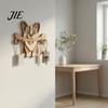 Decorazione Rustica Porta Chiavi da Parete in Legno, Gancio da Ingresso a Forma di Cane che Tiene un Osso, Organizer da Parete per Casa, Cucina, Corridoio,