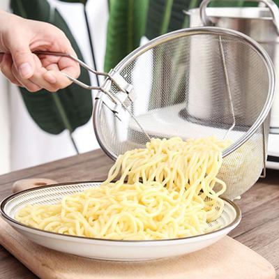 Yousheng Zusammenklappbarer Frittierkorb Edelstahl Frittierkorb mit klappbarem Griff 6/7 Zoll Runder Drahtgeflechtkorb für die Küche zum Frittieren von Hähnchen