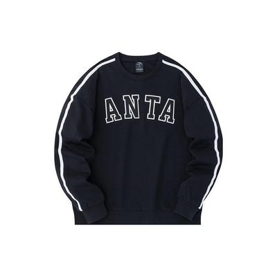 Anta Genser med rund hals og bokstavtrykk for menn Basic-Svart 952338704-3