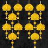 Wooden Lotus Wall Hanging For Festive Decoration, Lotus + Bell - Yellow Color